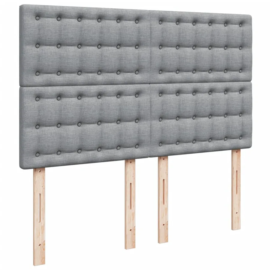 Sommier à lattes de lit avec matelas Gris clair 140x190cm Tissu - 9