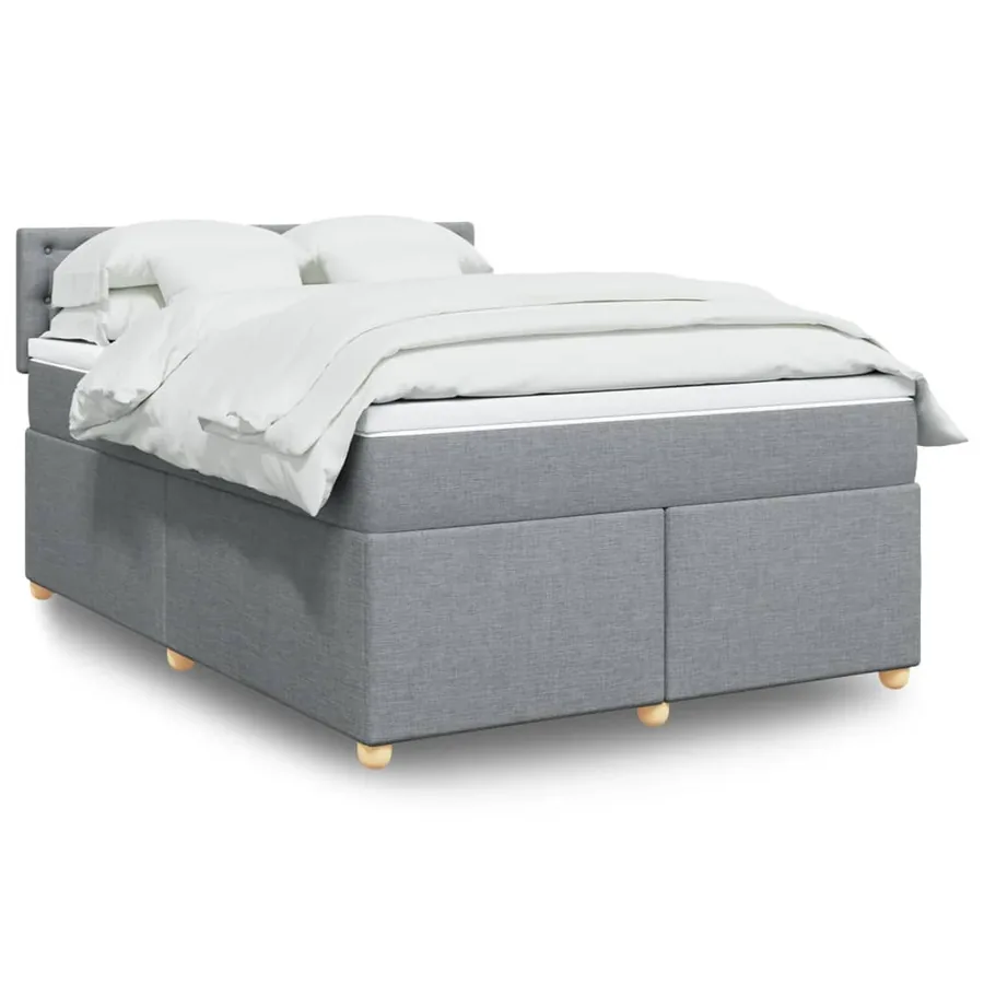 Sommier à lattes de lit avec matelas Gris clair 160x200cm Tissu