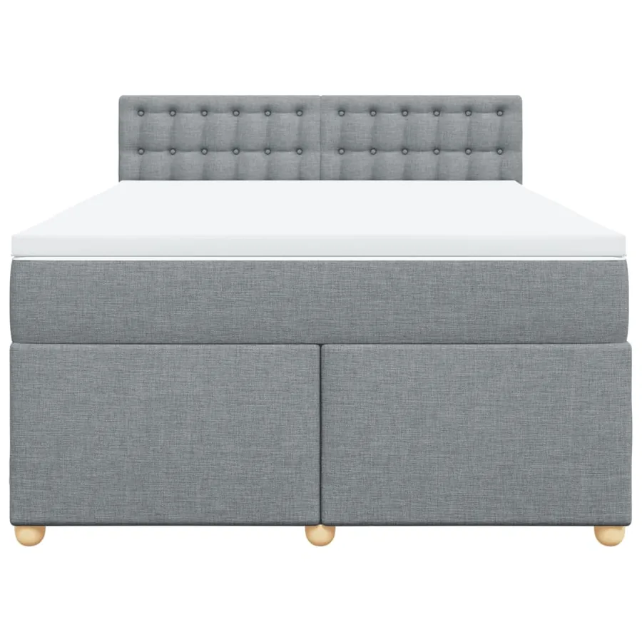 Sommier à lattes de lit avec matelas Gris clair 160x200cm Tissu - 6