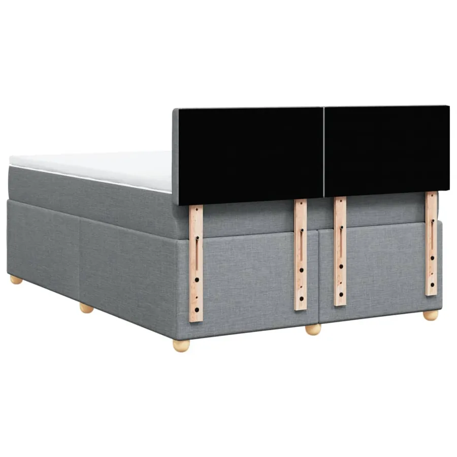 Sommier à lattes de lit avec matelas Gris clair 160x200cm Tissu - 8