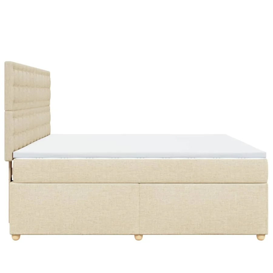 Sommier à lattes de lit avec matelas Crème 180x200 cm Tissu - 7