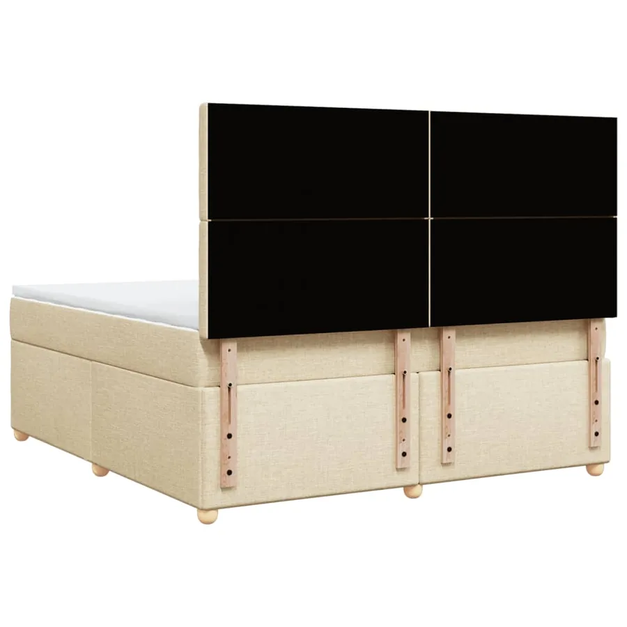 Sommier à lattes de lit avec matelas Crème 180x200 cm Tissu - 8