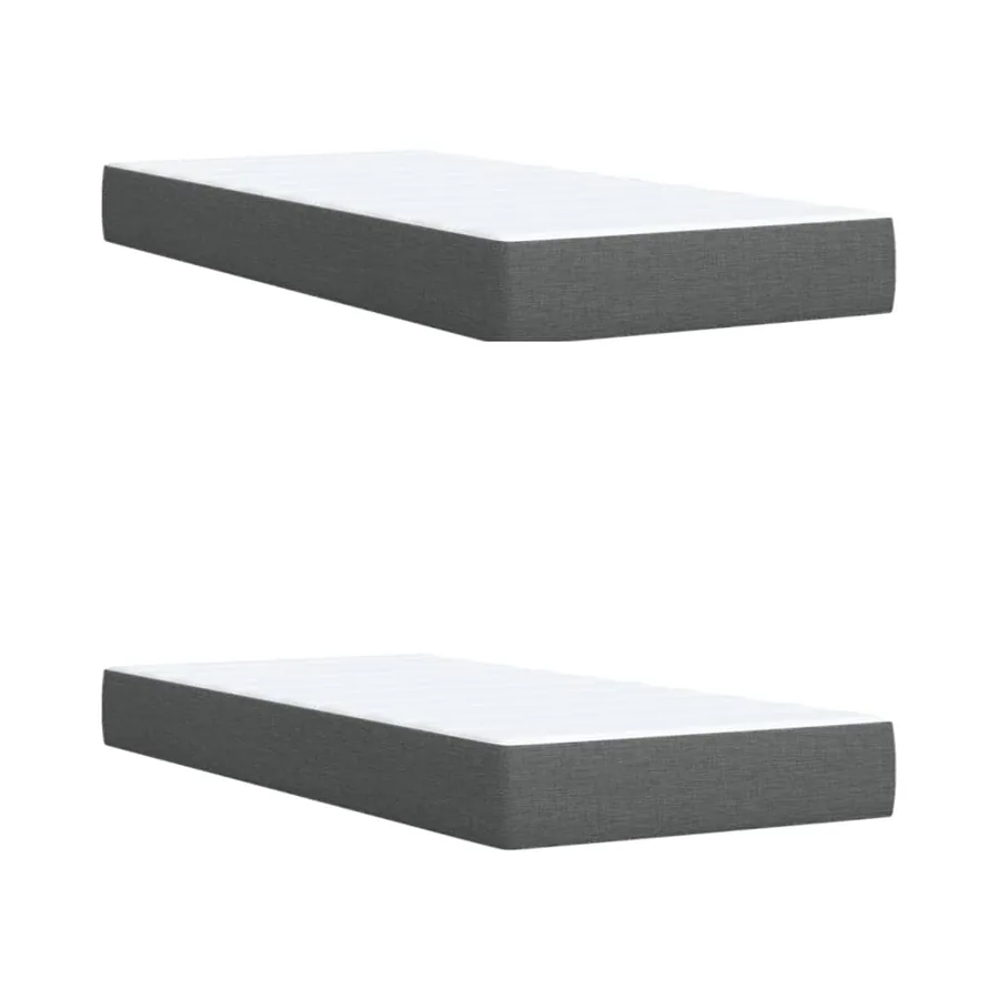 Sommier à lattes de lit avec matelas Gris foncé 200x200cm Tissu - 10