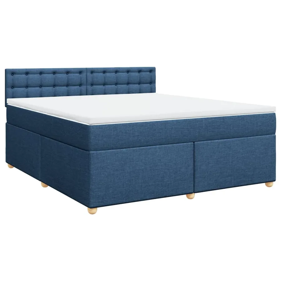 Sommier à lattes de lit avec matelas Bleu 180x200 cm Tissu - 3