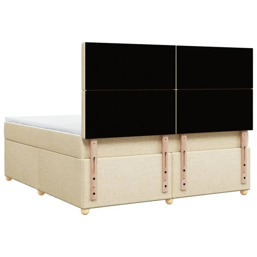 Sommier à lattes de lit avec matelas Crème 180x200 cm Tissu - 6
