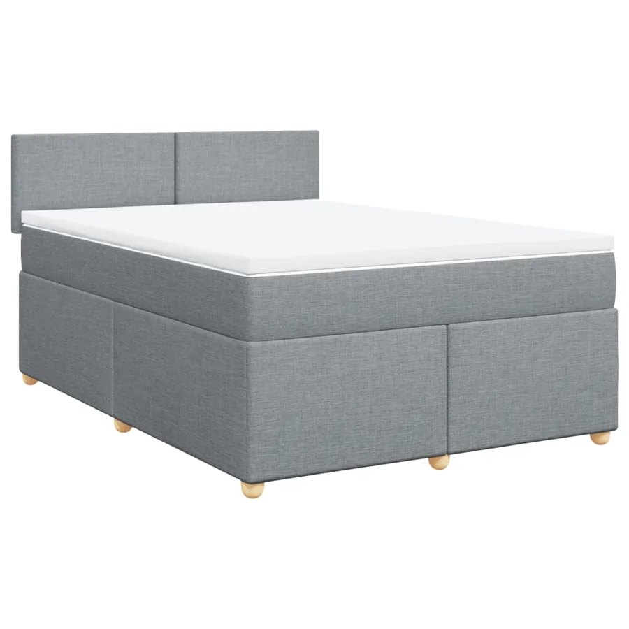 Sommier à lattes de lit avec matelas Gris clair 160x200cm Tissu - 3