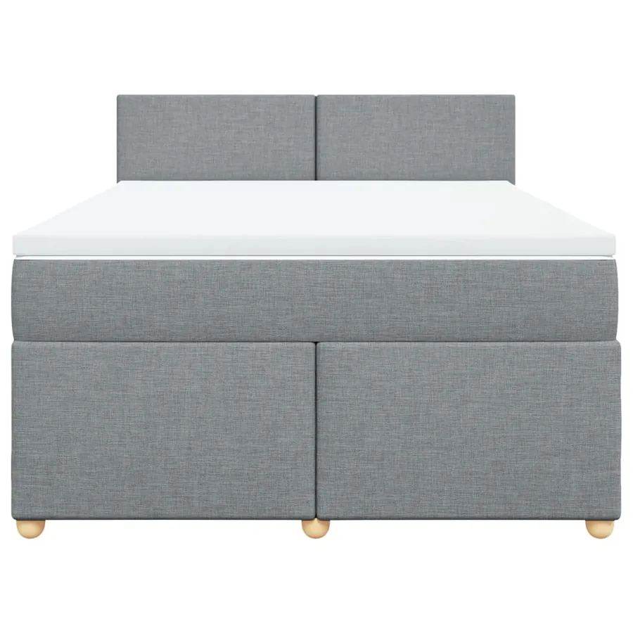 Sommier à lattes de lit avec matelas Gris clair 160x200cm Tissu - 6
