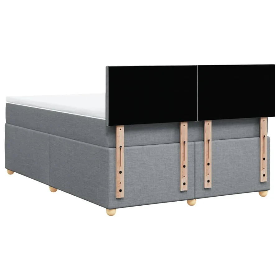 Sommier à lattes de lit avec matelas Gris clair 160x200cm Tissu - 8