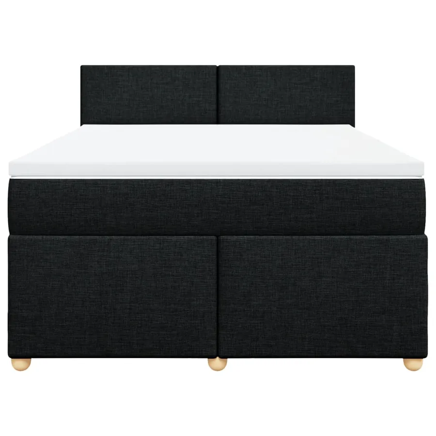 Sommier à lattes de lit avec matelas Noir 160x200 cm Tissu - 6