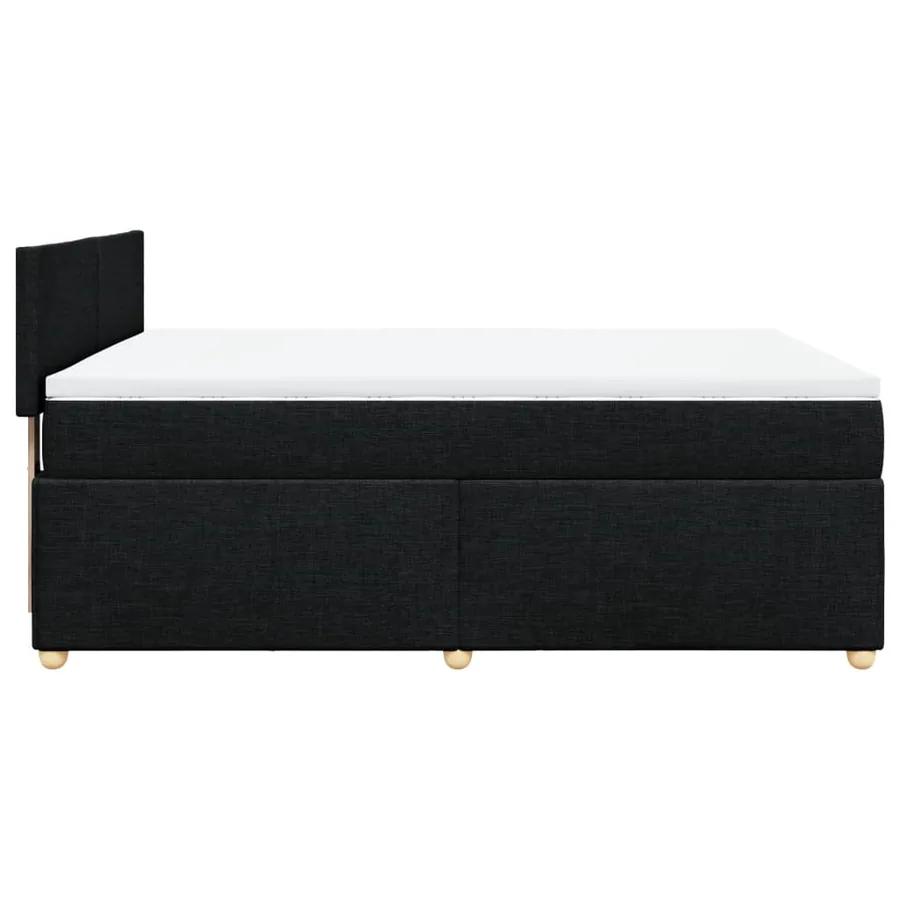 Sommier à lattes de lit avec matelas Noir 160x200 cm Tissu - 7