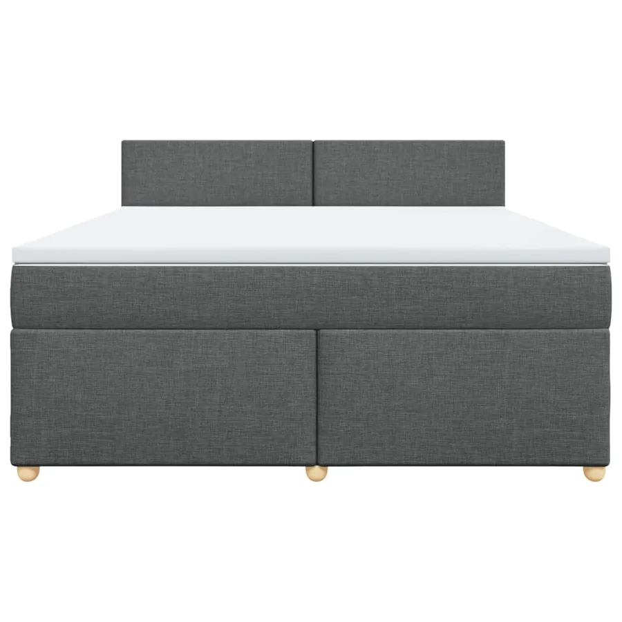 Sommier à lattes de lit avec matelas Gris foncé 180x200cm Tissu - 6