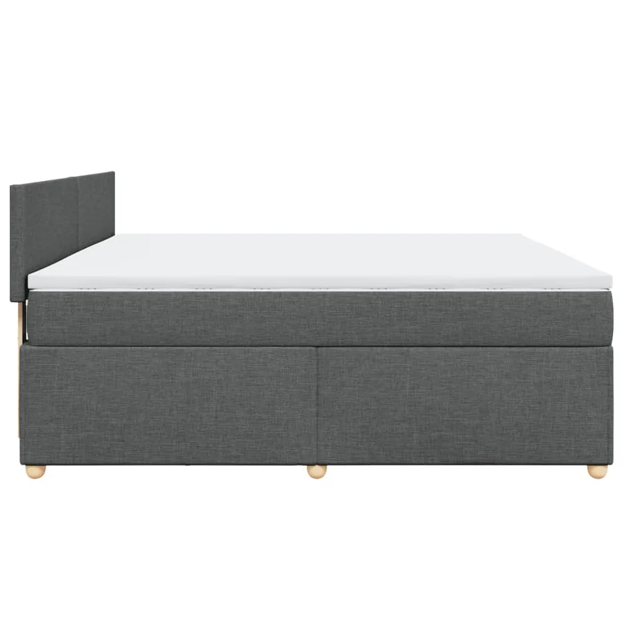 Sommier à lattes de lit avec matelas Gris foncé 180x200cm Tissu - 7
