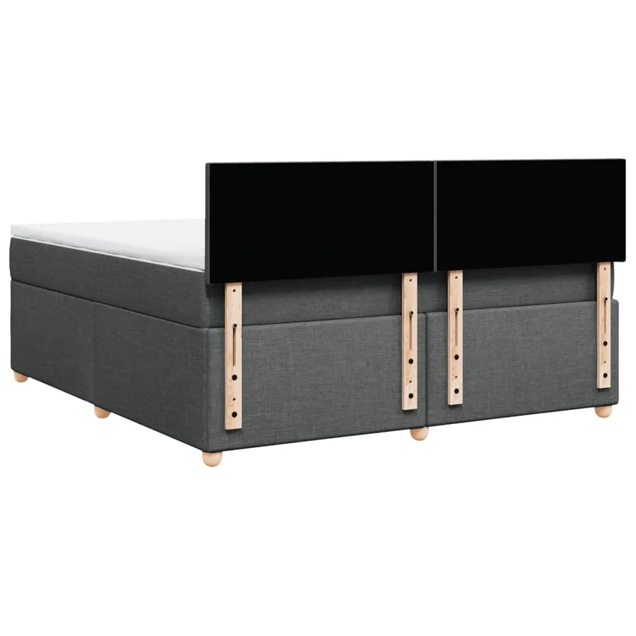 Sommier à lattes de lit avec matelas Gris foncé 180x200cm Tissu - 8