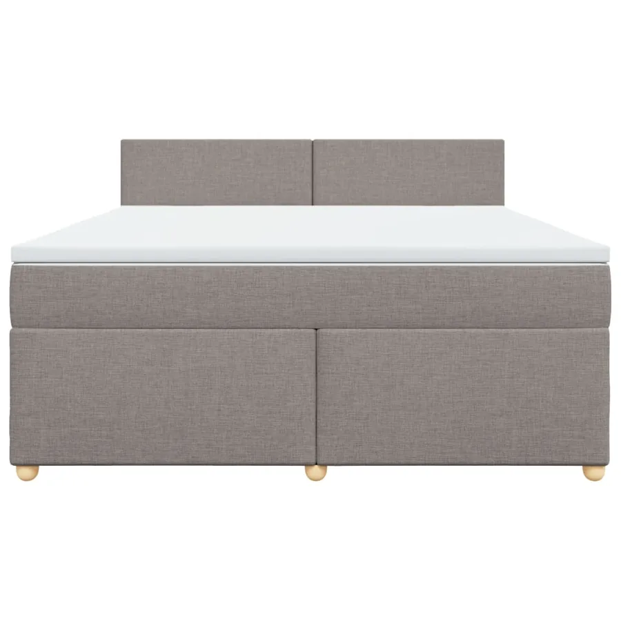 Sommier à lattes de lit avec matelas Taupe 180x200 cm Tissu - 4