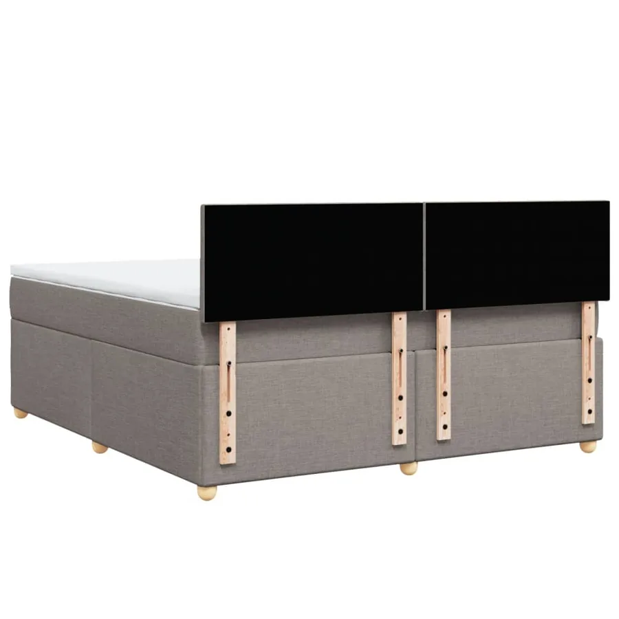 Sommier à lattes de lit avec matelas Taupe 180x200 cm Tissu - 6