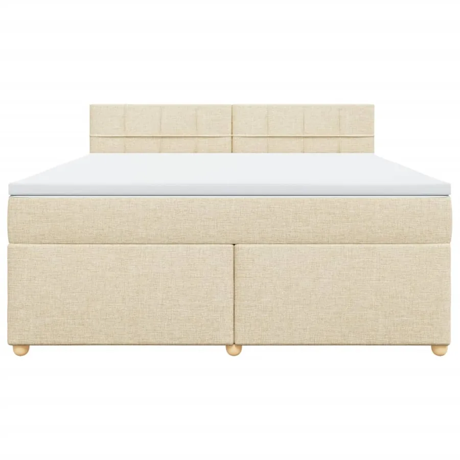 Sommier à lattes de lit avec matelas Crème 180x200 cm Tissu - 6