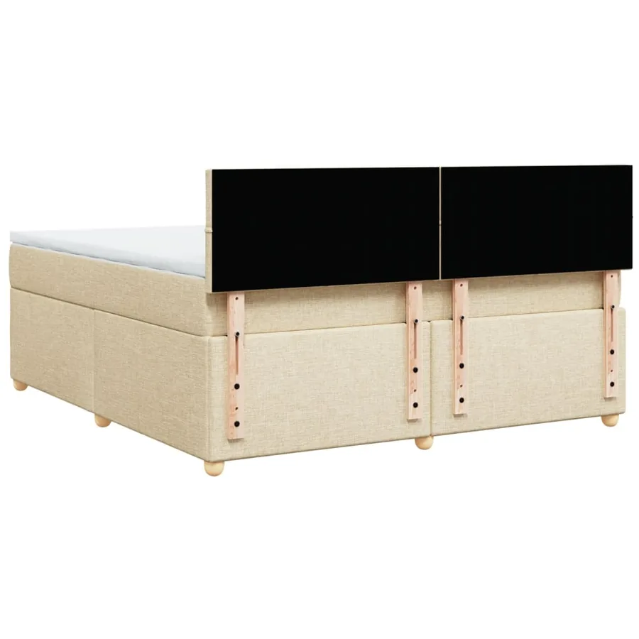 Sommier à lattes de lit avec matelas Crème 180x200 cm Tissu - 8