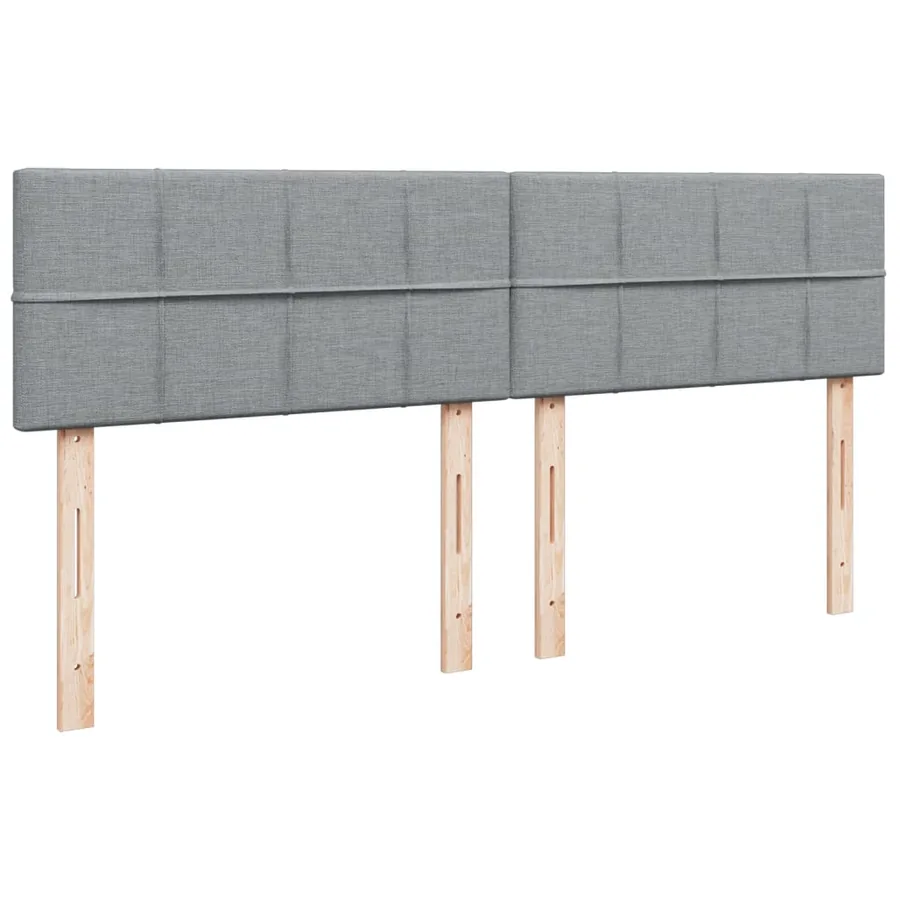 Sommier à lattes de lit avec matelas Gris clair 200x200cm Tissu - 12