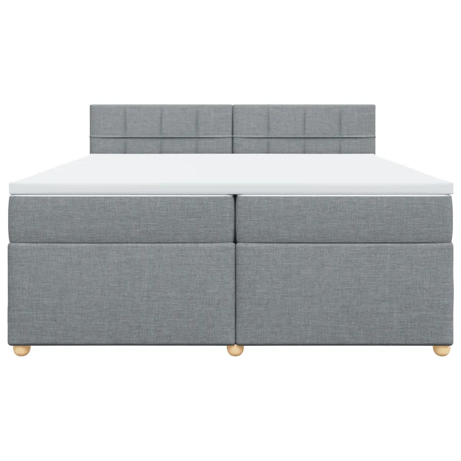 Sommier à lattes de lit avec matelas Gris clair 200x200cm Tissu - 6