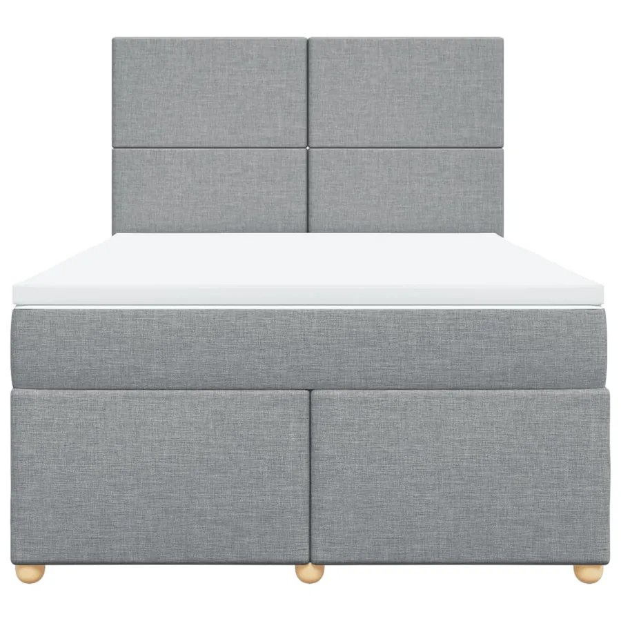 Sommier à lattes de lit avec matelas Gris clair 140x200cm Tissu - 6
