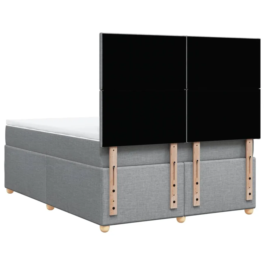 Sommier à lattes de lit avec matelas Gris clair 140x200cm Tissu - 8