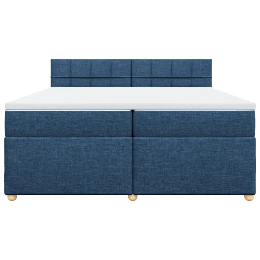 Sommier à lattes de lit avec matelas Bleu 200x200 cm Tissu - 6