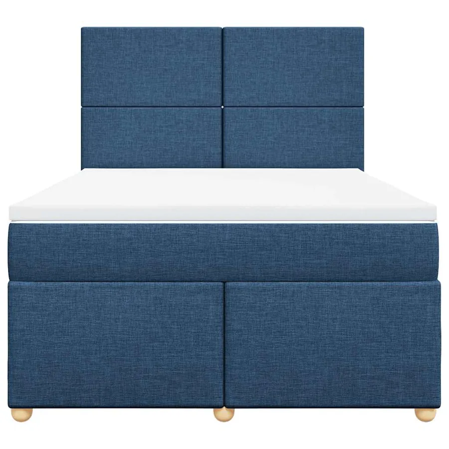 Sommier à lattes de lit avec matelas Bleu 140x190 cm Tissu - 4