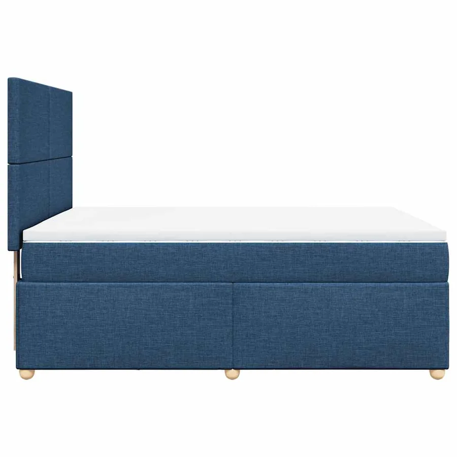 Sommier à lattes de lit avec matelas Bleu 140x190 cm Tissu - 5