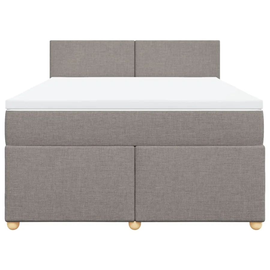 Sommier à lattes de lit avec matelas Taupe 140x190 cm Tissu - 4