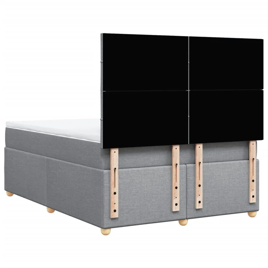 Sommier à lattes de lit avec matelas Gris clair 140x190cm Tissu - 8