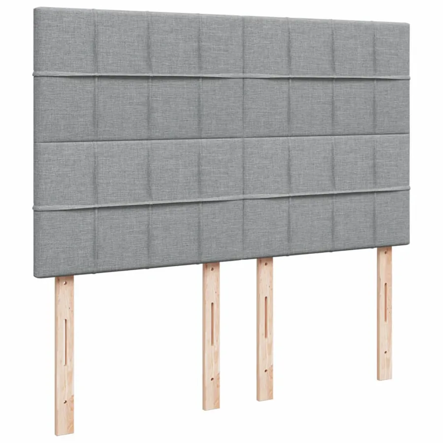 Sommier à lattes de lit avec matelas Gris clair 140x190cm Tissu - 9
