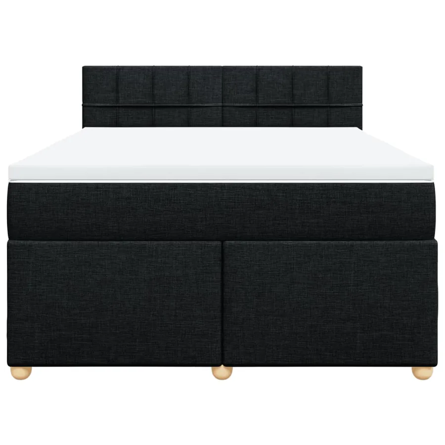Sommier à lattes de lit avec matelas Noir 140x200 cm Tissu - 6