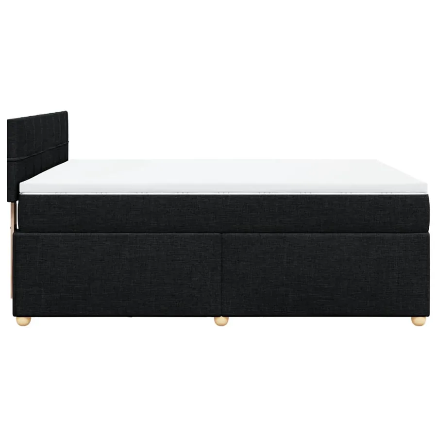 Sommier à lattes de lit avec matelas Noir 140x200 cm Tissu - 7