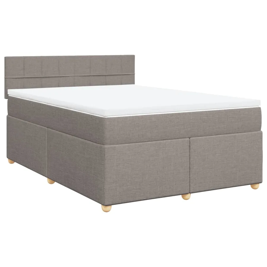 Sommier à lattes de lit avec matelas Taupe 140x200 cm Tissu - 3