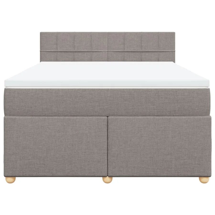 Sommier à lattes de lit avec matelas Taupe 140x200 cm Tissu - 6