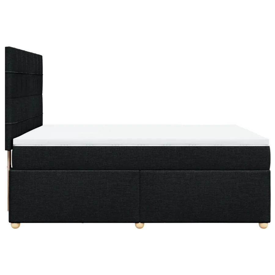 Sommier à lattes de lit avec matelas Noir 140x190 cm Tissu - 7
