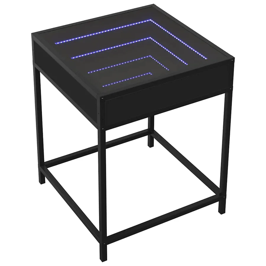 Table basse avec LED Infinity noir 40x40x51 cm - 3