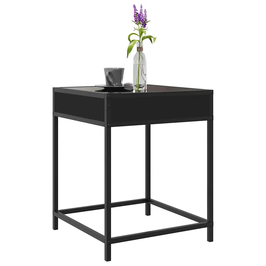Table basse avec LED Infinity noir 40x40x51 cm - 5