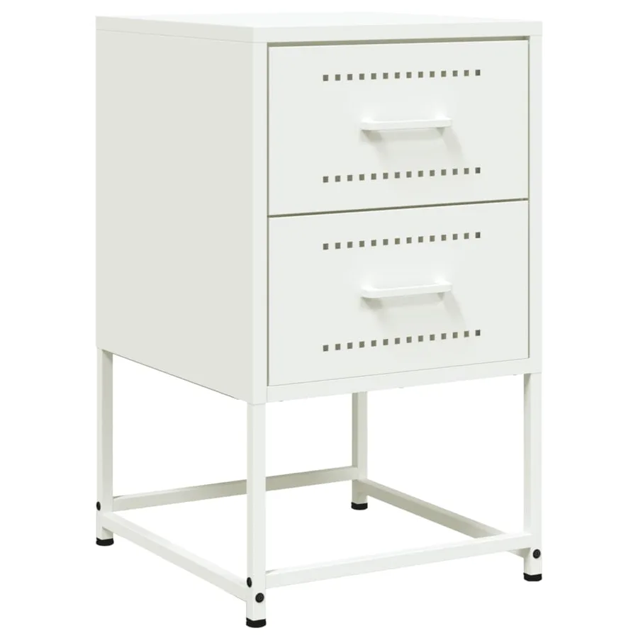Table de chevet blanc 36x39x60,5 cm acier - 2