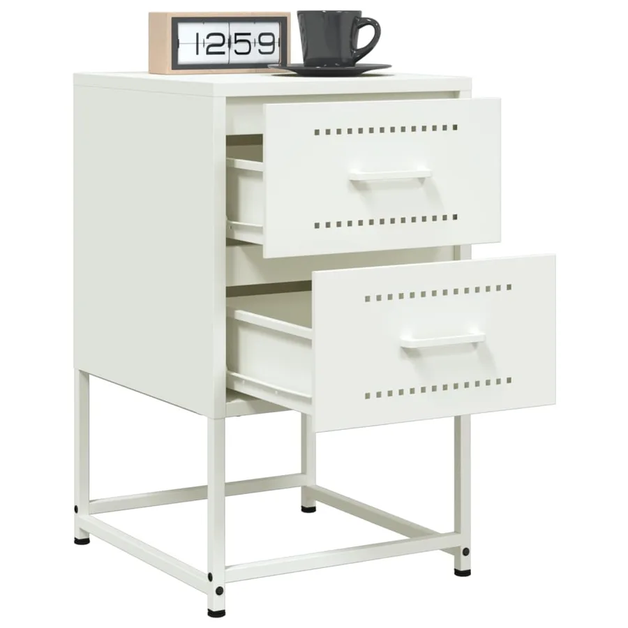 Table de chevet blanc 36x39x60,5 cm acier - 5
