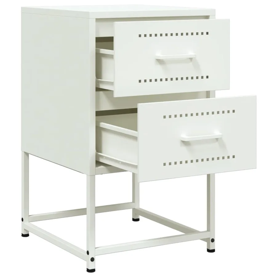 Table de chevet blanc 36x39x60,5 cm acier - 9