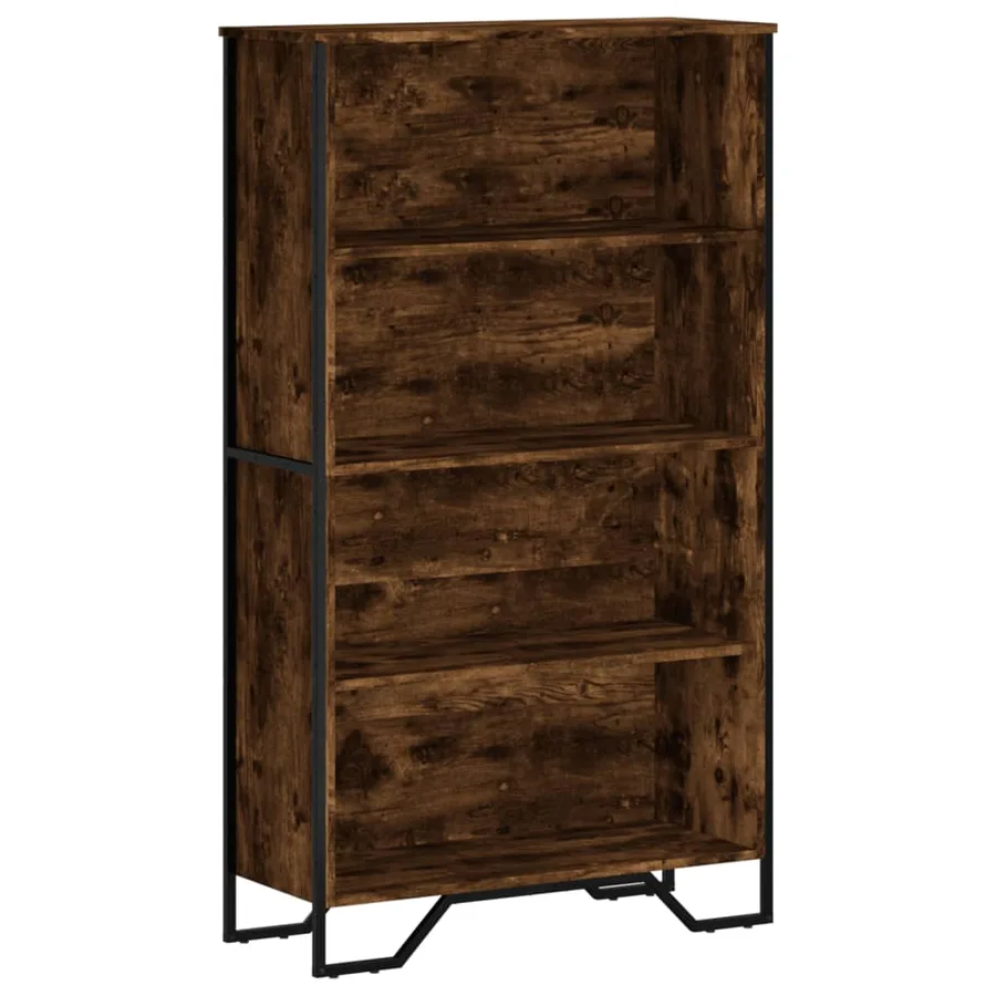 Bibliothèque chêne fumé 80x31x137,5 cm bois d'ingénierie - 2