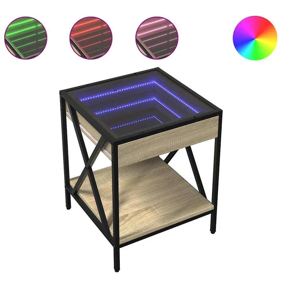 Table basse avec LED Infinity chêne sonoma 40x40x49 cm - 2