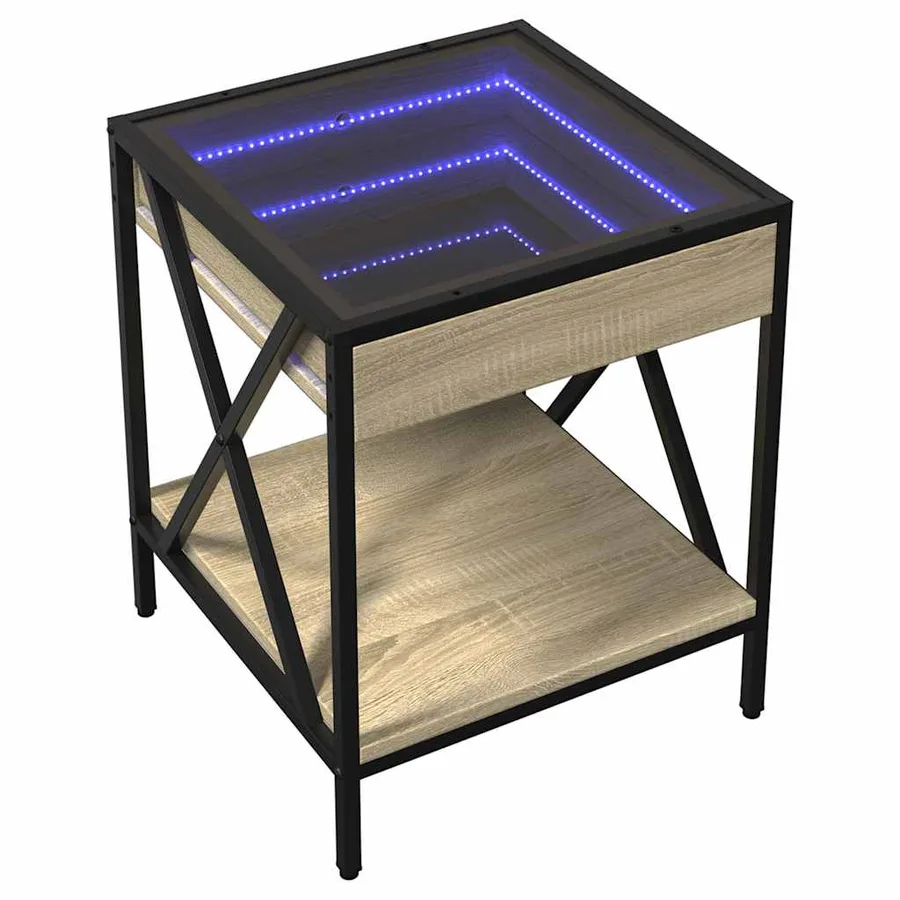 Table basse avec LED Infinity chêne sonoma 40x40x49 cm - 3