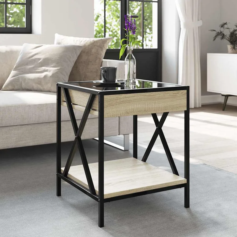Table basse avec LED Infinity chêne sonoma 40x40x49 cm - 4