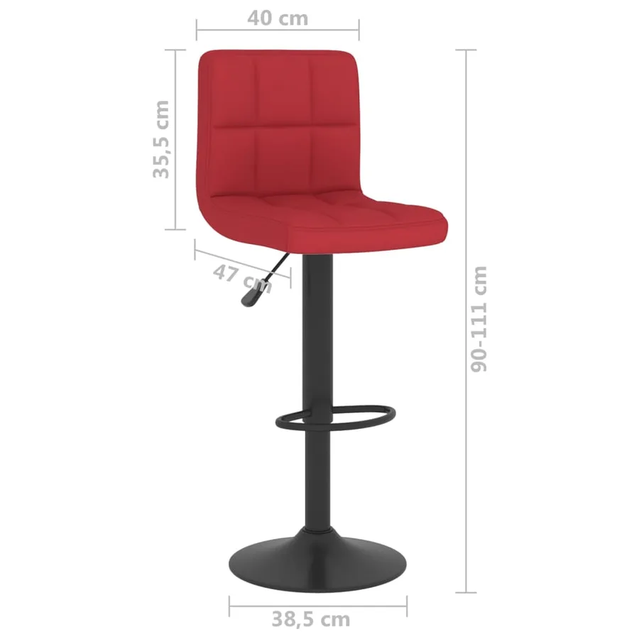 Tabouret de bar Rouge bordeaux Tissu - 9