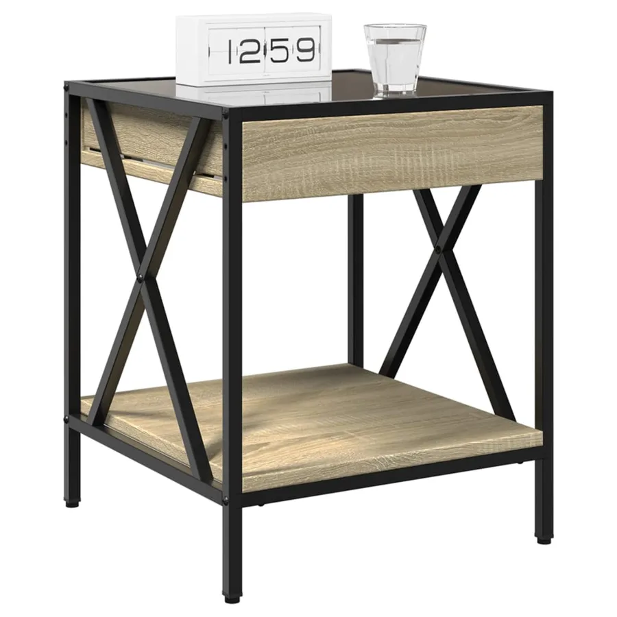 Table de chevet avec LED infini chêne sonoma 40x40x49 cm - 5