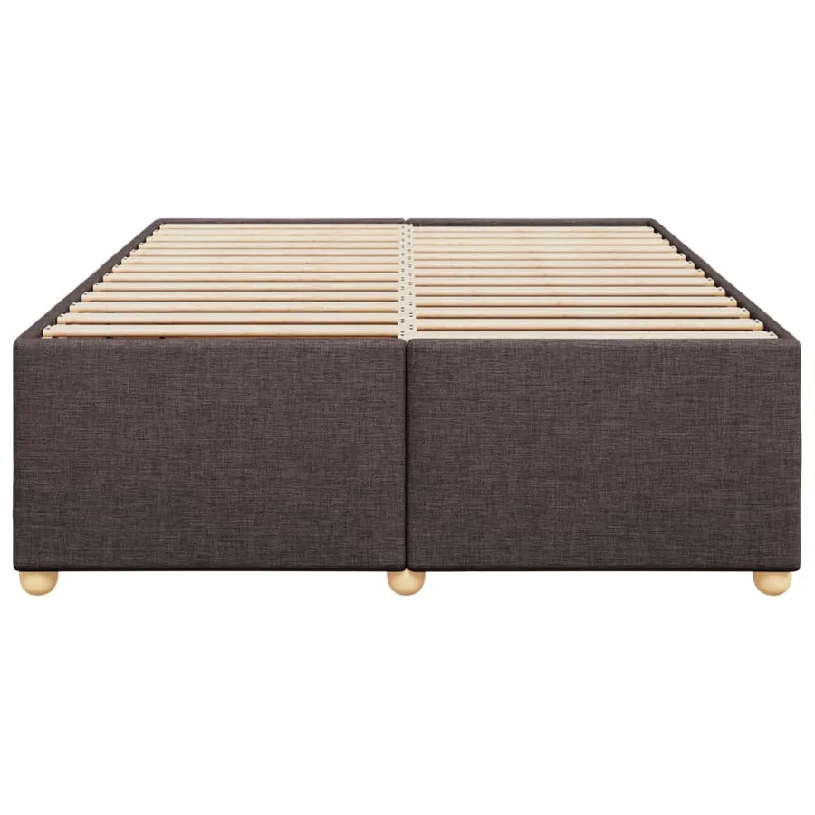 Cadre de lit sans matelas marron foncé 140x190 cm tissu - 4