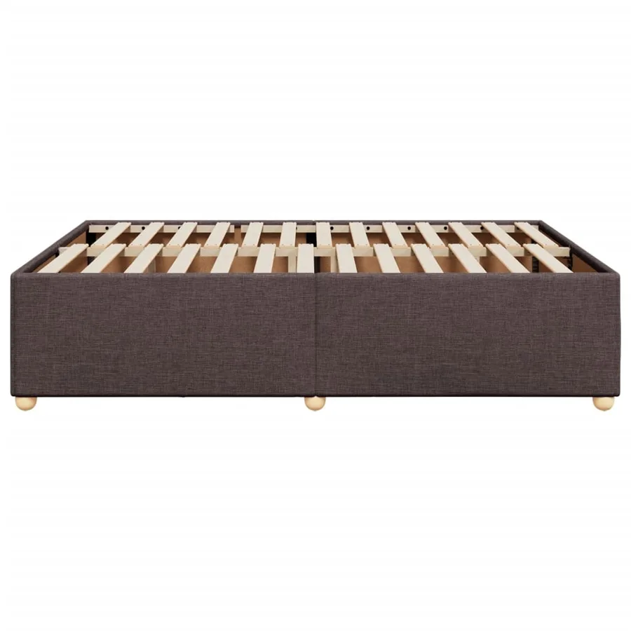 Cadre de lit sans matelas marron foncé 140x190 cm tissu - 5