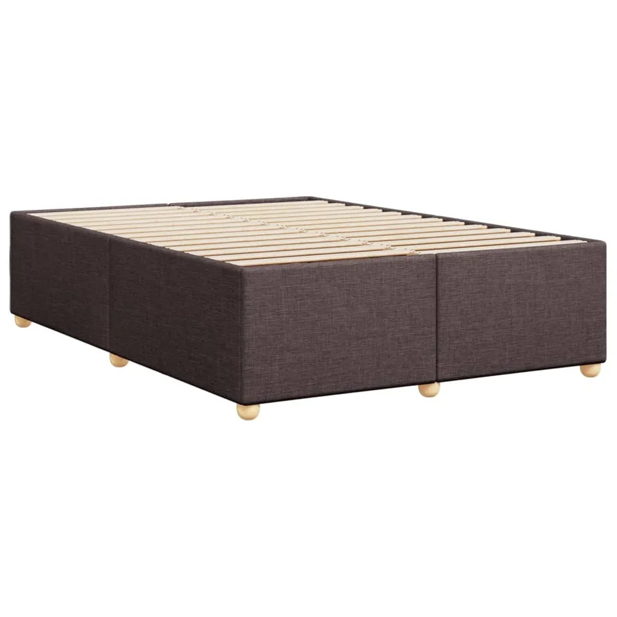 Cadre de lit sans matelas marron foncé 140x190 cm tissu - 6
